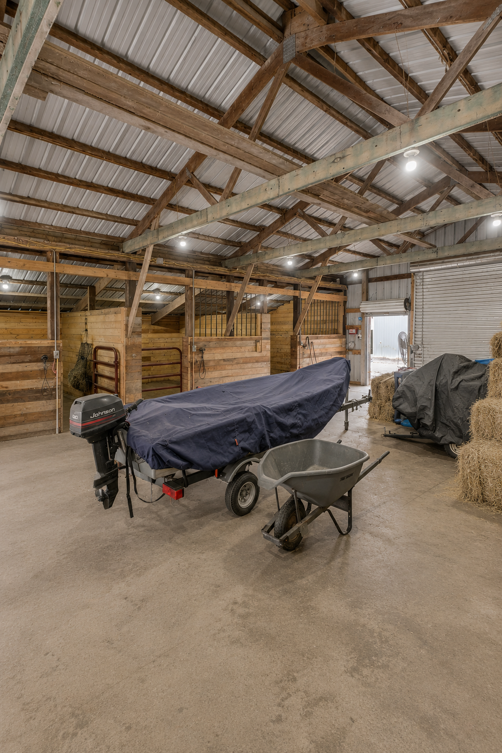 Barn section prepared for storage